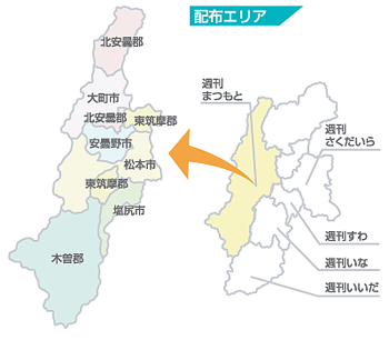 週刊まつもと 配布エリア